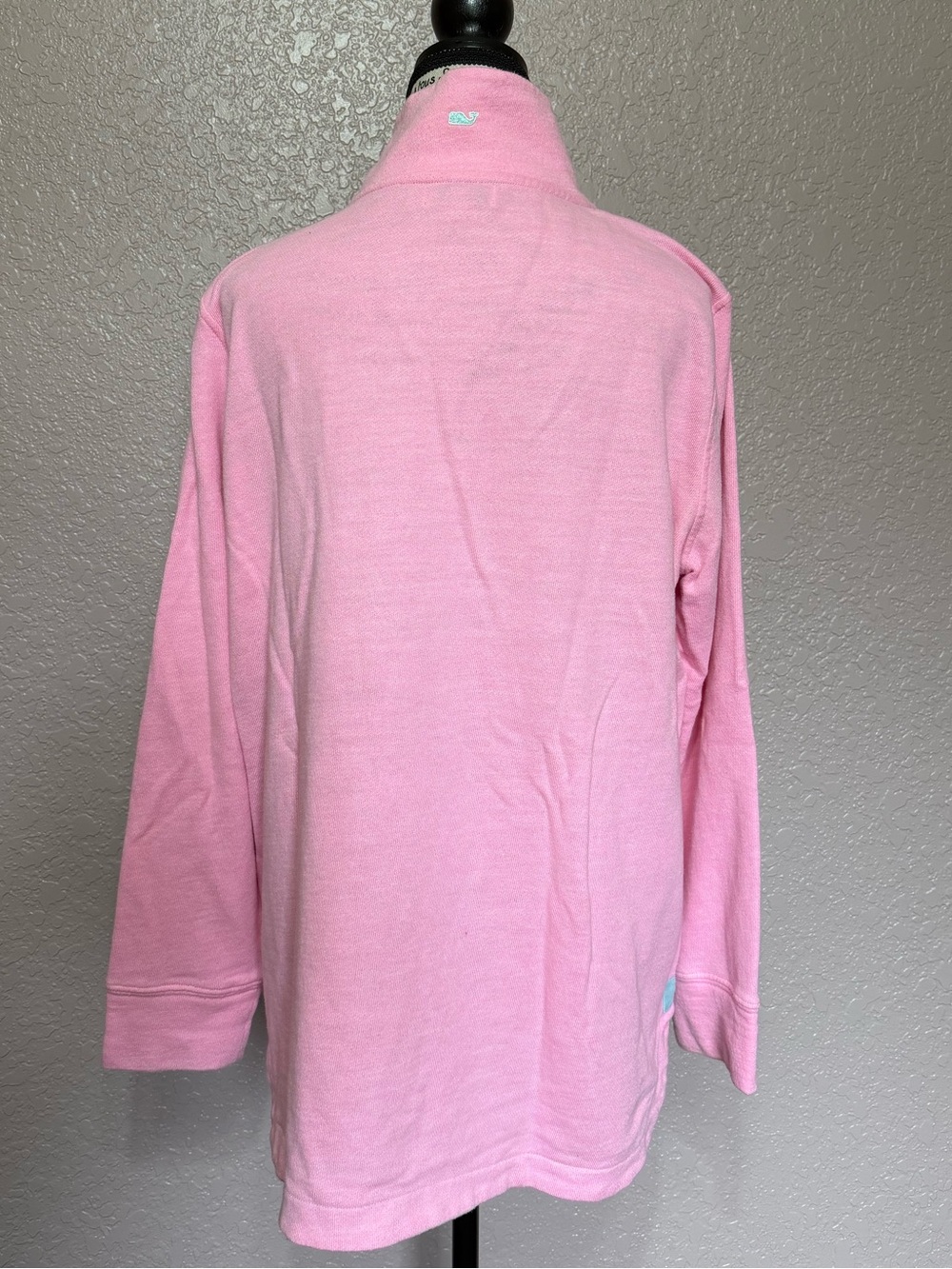 Vineyard Vines Pink Quarter-Zip Pullover with Mint Trim - Picture 3 of 6